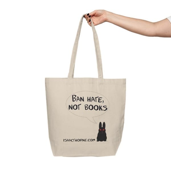 "Ban Hate, Not Books" Canvas Shopping Tote