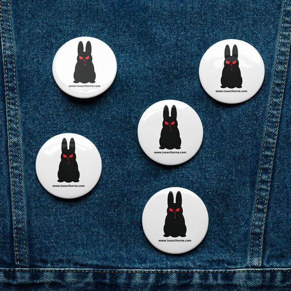 "Evil Bunny" Set of Pin Buttons
